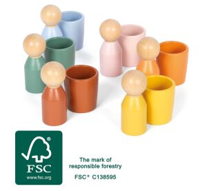 small foot Montessori triediace kalíšky s figúrkami